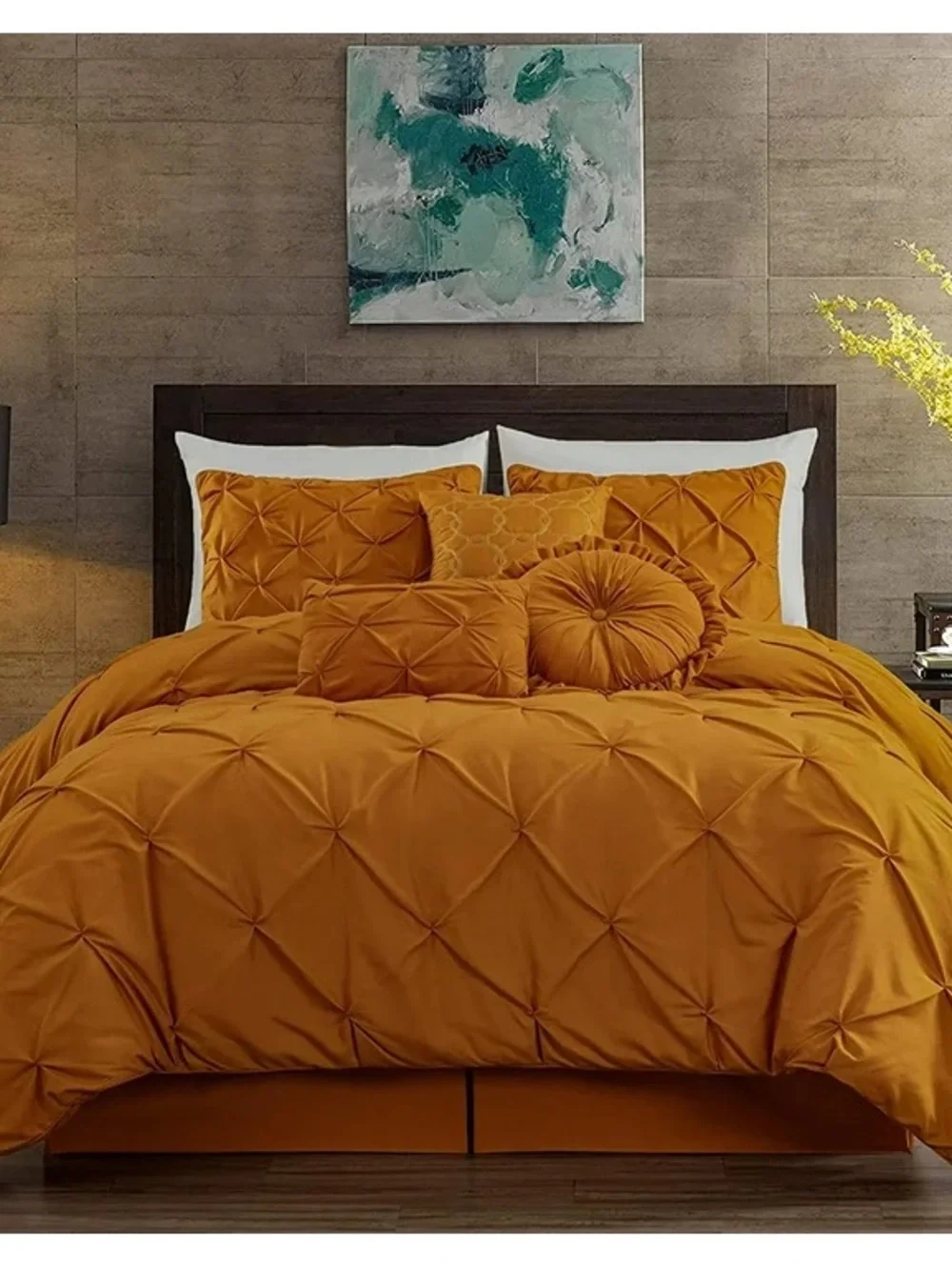 Cozy Pintuck Queen 3 Comforter Set